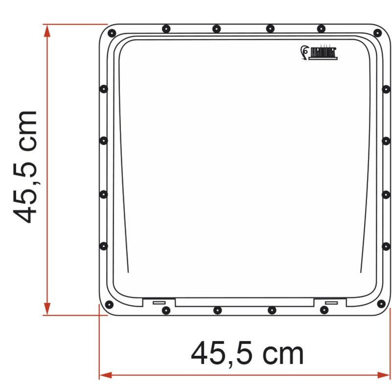Fiamma Turbo-Vent 40 - 12V Roof Vent Fan - White - Reversible, Thermostat, 40x40 cm - Fiamma rooflights for caravans and motorhomes delivering natural light, ventilation and weatherproof roof openings - My Fiamma